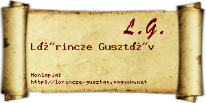 Lőrincze Gusztáv névjegykártya