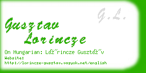 gusztav lorincze business card